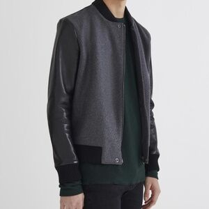 Mens AG Jeans wool and lambskin bomber jacket size M